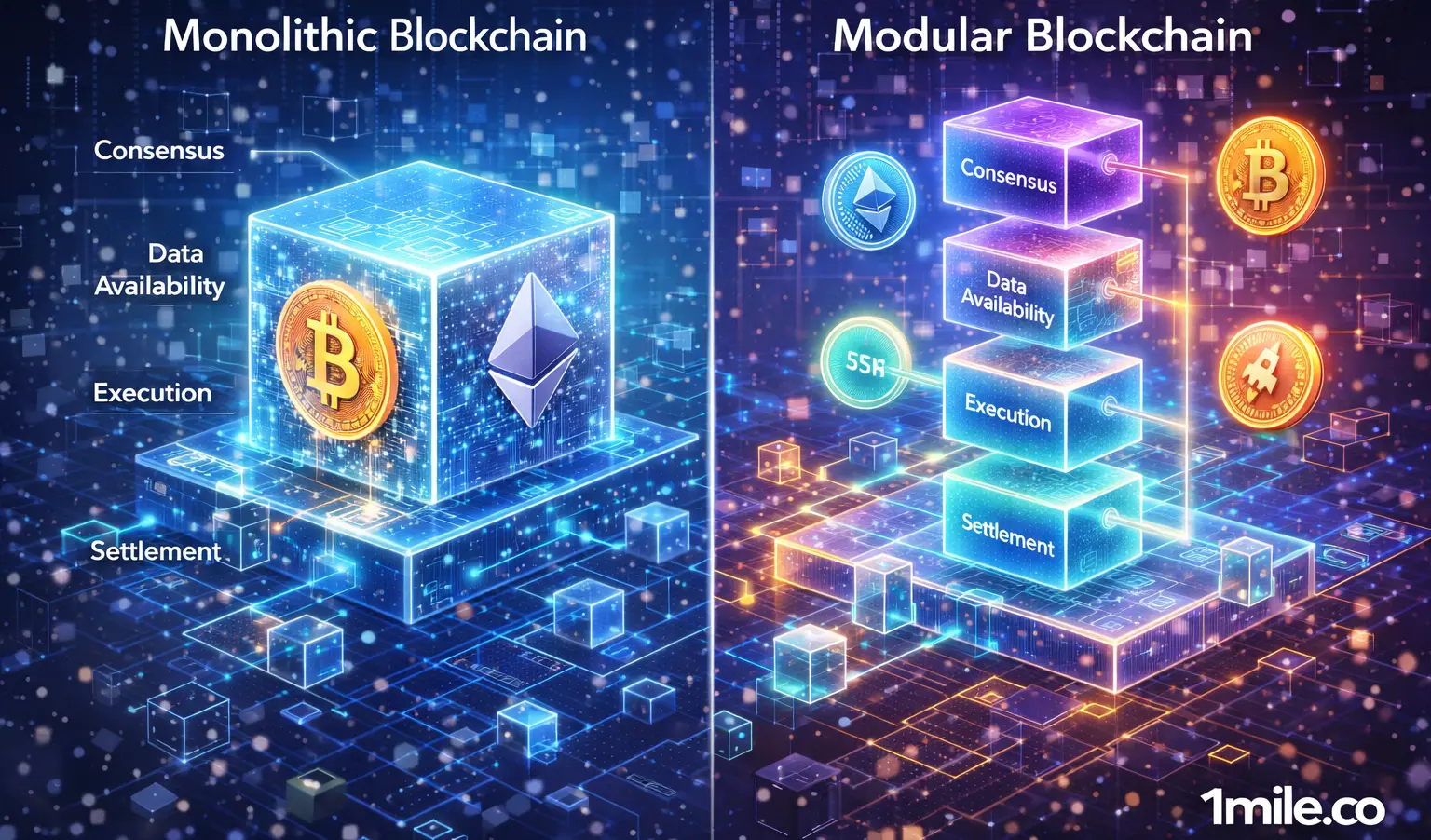 ¿Qué son las cadenas de bloques monolíticas y modulares?