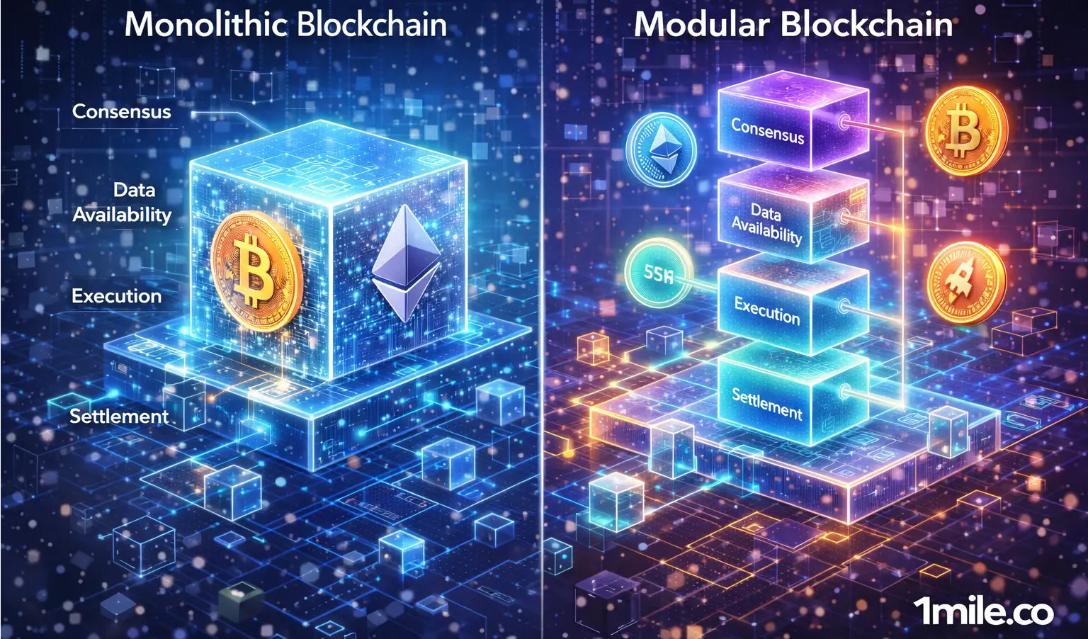 Czym są monolityczne i modułowe blockchainy